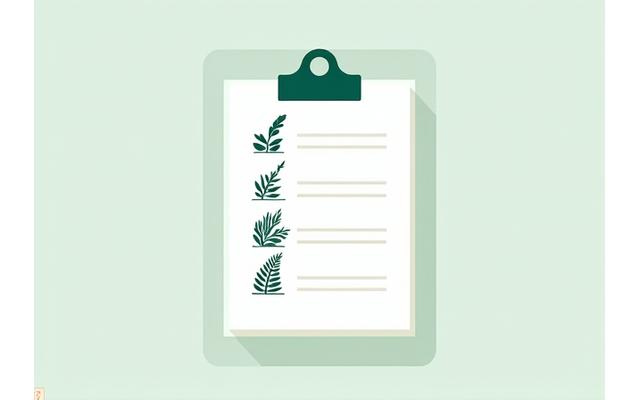 「気候別植栽選定チェックリスト」のイメージ。複数のチェックマークと植物のアイコン。