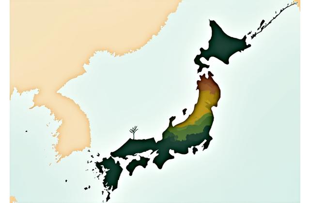 日本各地の気候帯に適応した植栽計画のイメージ。日本の四季折々の植物が描かれた地図。