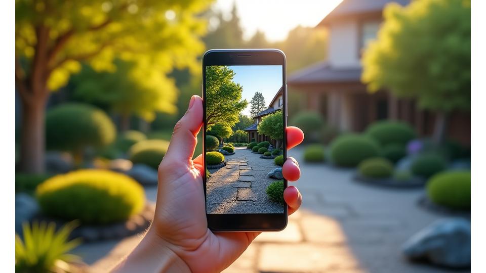 スマートフォンARアプリによる庭園設計体験のデモ