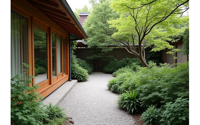 少ない予算でも美しく仕上げられたシンプルで機能的な庭園